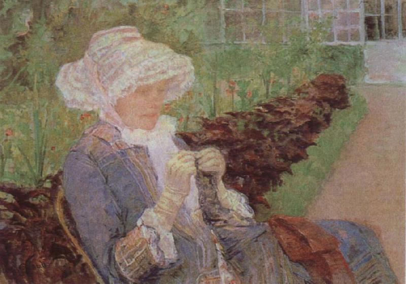 Mary Cassatt Lydia Crocheting in the Garden at Marly oil painting image